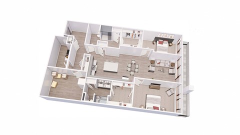 2 bed 2 bath 2A1 Floor Plan at Tesson Ridge, Missouri